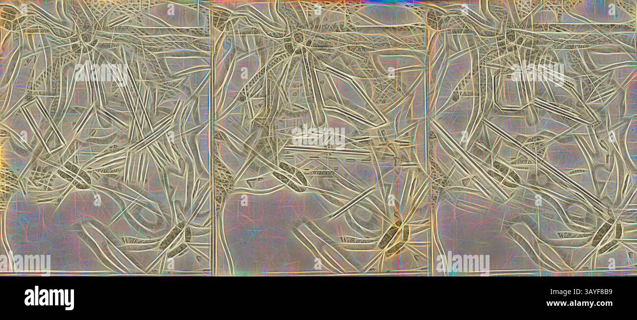 Une composition abstraite avec des motifs de lignes complexes et des formes qui se chevauchent, créant une sensation de mouvement et de fluidité sur une surface texturée. Les couleurs subtiles ajoutent de la profondeur et de la dimension, améliorant la complexité de la conception., bataille de Zorndorf, plans pour la bataille de Zorndorf, Fig. 4, à p. 387, Georg Friedrich von Tempelhoff, Henry Lloyd : Geschichte des siebenjährigen Krieges in Deutschland zwischen dem Könige von Preussen und der Kaiserin Königin mit ihren Alliirten vom General Lloyd. ALS eine Fortsetzung der Geschichte des General Lloyd. BD 2. Berlin : gedrukt und verlegt von Johann Banque D'Images