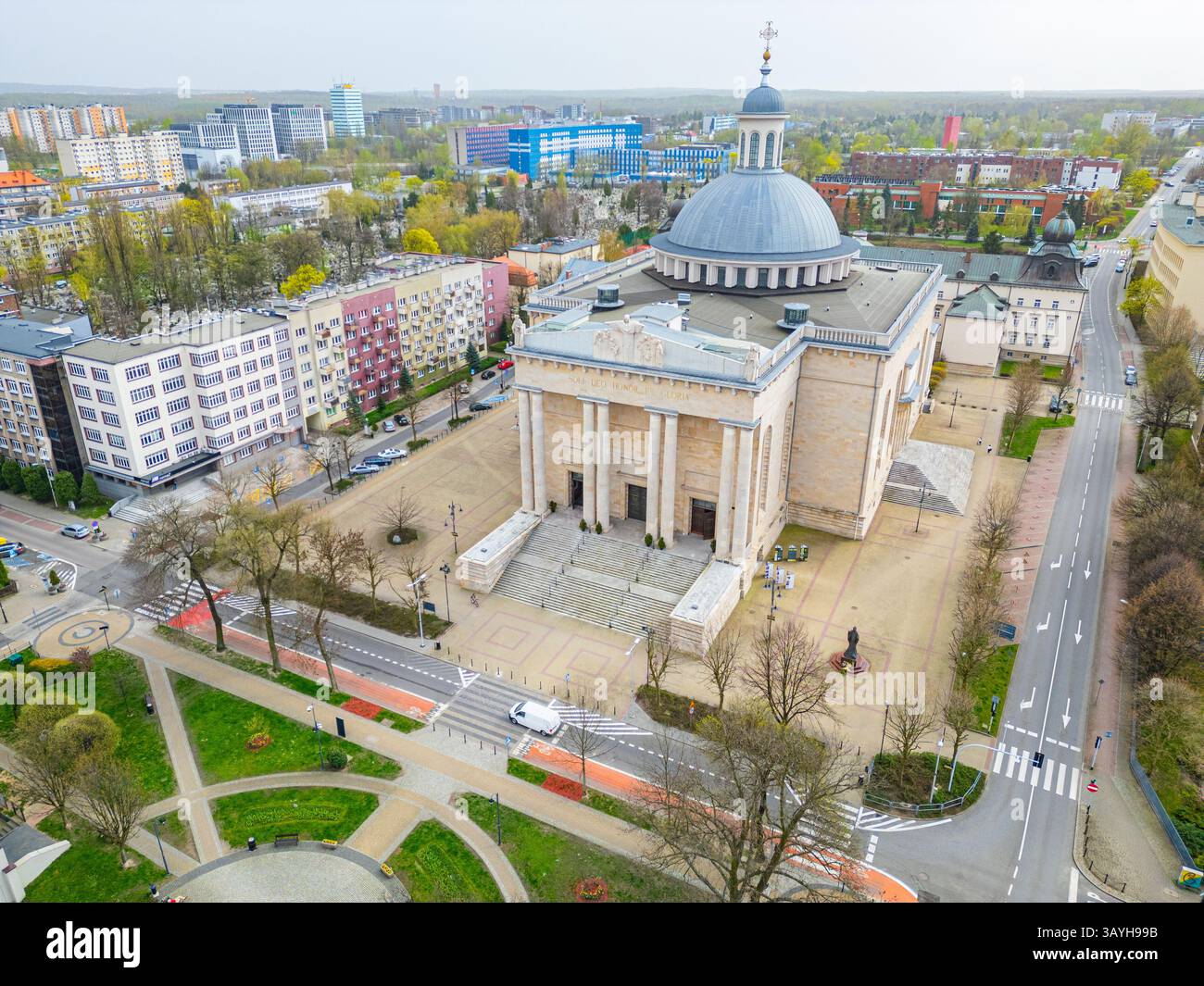 Archicathédrale du Christ Roi à Katowice, Pologne. IMAGE Banque D'Images