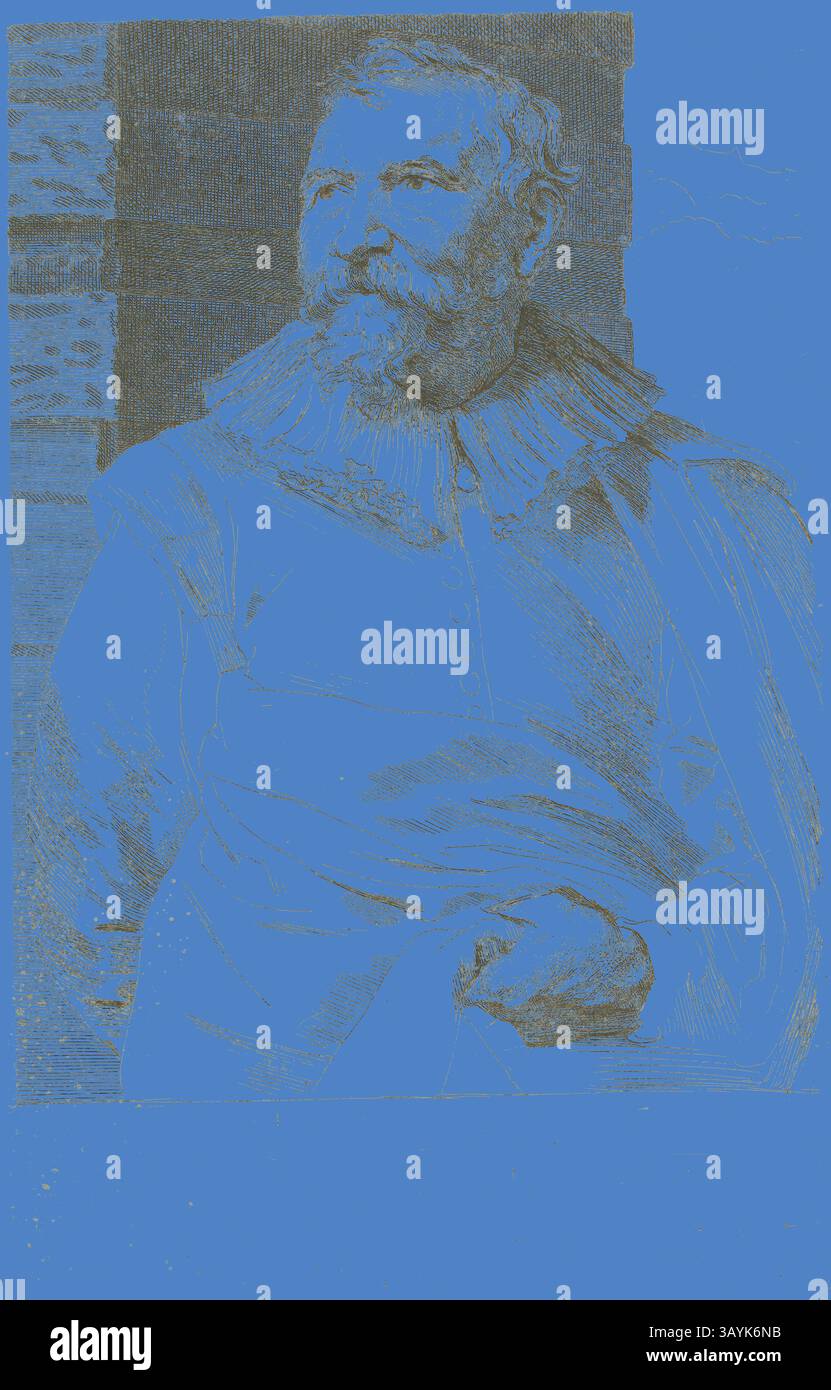 Un gentleman bien soigné avec une barbe bien soignée, habillé dans une tenue formelle avec un col distinct, regarde avec soin au loin. Son expression reflète la sagesse et l'expérience, faisant allusion à une riche histoire derrière lui. Adam van Noort, 1630/33, Anthony van Dyck, Flamand, 1599-1641, Flandre, gravure et gravure en noir sur papier ivoire, 239 × 154 mm (image/feuille, rognée dans le platemark) Art classique avec une touche moderne réinventée par Artotop Banque D'Images