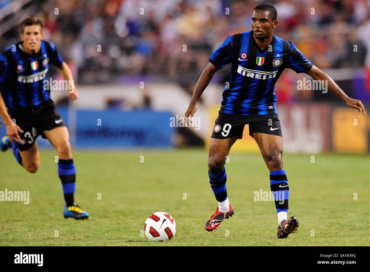 31 juillet 2010 : Samuel Eto'o de l'Inter Milan en action lors d'un match international au M&T Bank Stadium de Baltimore, Maryland. L'équipe de Milan a remporté le match, 3-0.(image crédit : © John Middlebrook/Cal Sport Media/ZUMApress.com) Banque D'Images