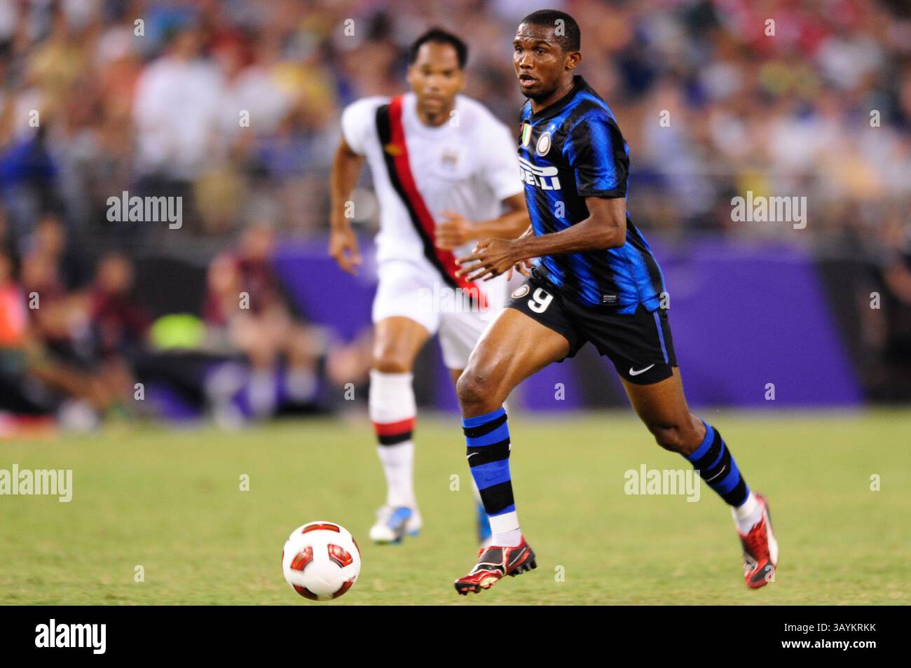 31 juillet 2010 : Samuel Eto'o de l'Inter Milan en action lors d'un match international au M&T Bank Stadium de Baltimore, Maryland. L'équipe de Milan a remporté le match, 3-0.(image crédit : © John Middlebrook/Cal Sport Media/ZUMApress.com) Banque D'Images