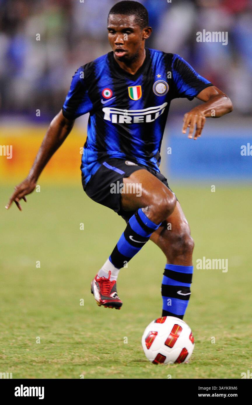 31 juillet 2010 : Samuel Eto'o de l'Inter Milan en action lors d'un match international au M&T Bank Stadium de Baltimore, Maryland. L'équipe de Milan a remporté le match, 3 o.(image crédit : © John Middlebrook/Cal Sport Media/ZUMApress.com) Banque D'Images