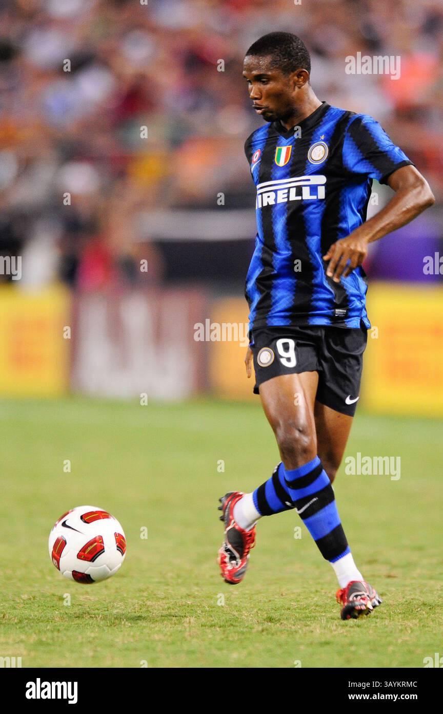 31 juillet 2010 : Samuel Eto'o de l'Inter Milan en action lors d'un match international au M&T Bank Stadium de Baltimore, Maryland. L'équipe de Milan a remporté le match, 3-0.(image crédit : © John Middlebrook/Cal Sport Media/ZUMApress.com) Banque D'Images
