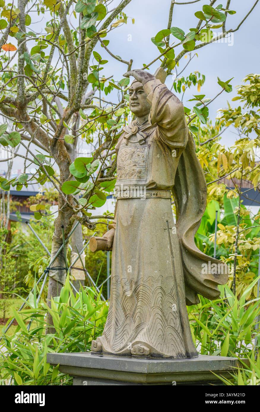 Urong, Singapour - 1er mai 2025 : statue de l'amiral Zheng He (Cheng Ho) dans le jardin chinois de Singapour. Banque D'Images