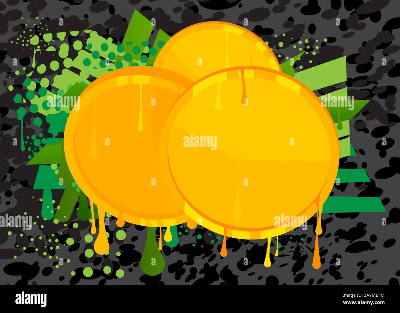 Graffiti Gold coin. Décoration d'art de rue moderne abstraite réalisée dans un style de peinture urbaine. Illustration de Vecteur