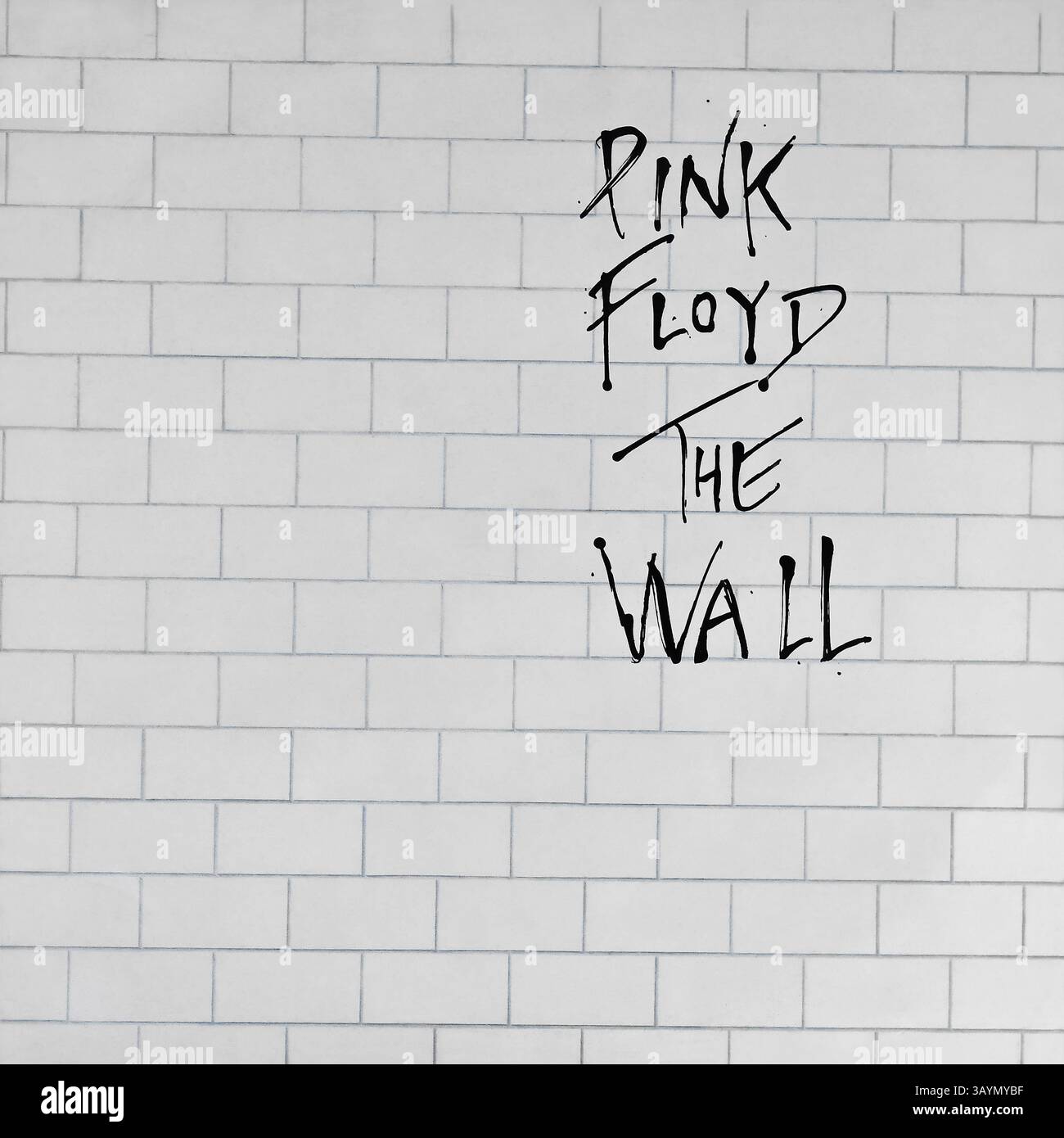 Reproduction photographique de la pochette de l'album, 'Pink Floyd - The Wall' de 1978 sur disque vinyle LP. Banque D'Images