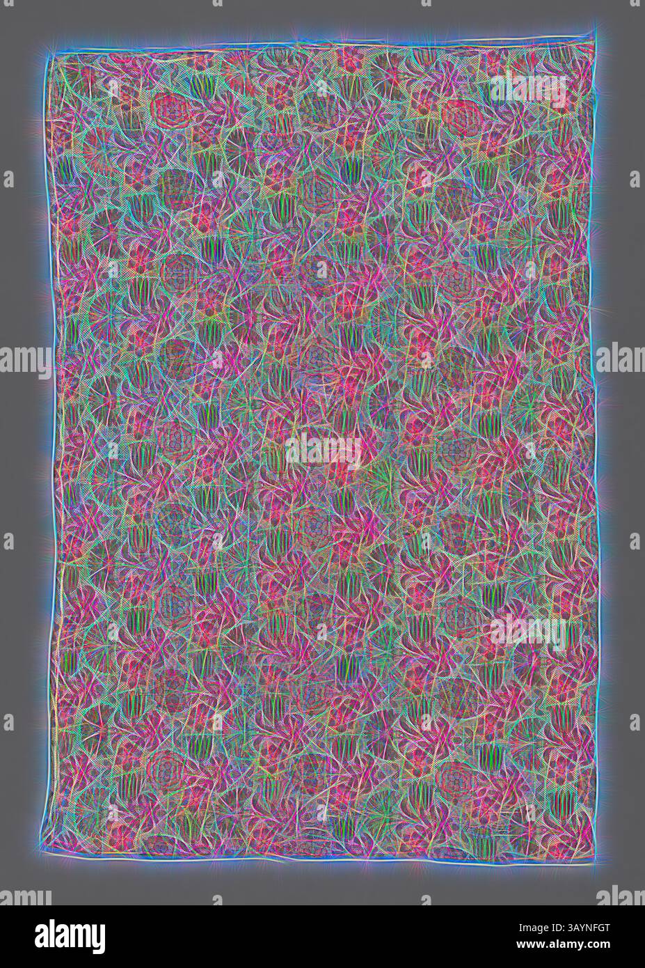 Une tapisserie vibrante de motifs floraux complexes, avec un kaléidoscope de couleurs et des contours brillants qui créent un effet visuel fascinant. Panneau, XVIIe siècle, Italie, 102,3 x 69,3 cm (40 1/4 x 27 1/4 po.) Art classique avec une touche moderne réinventé par Artotop Banque D'Images