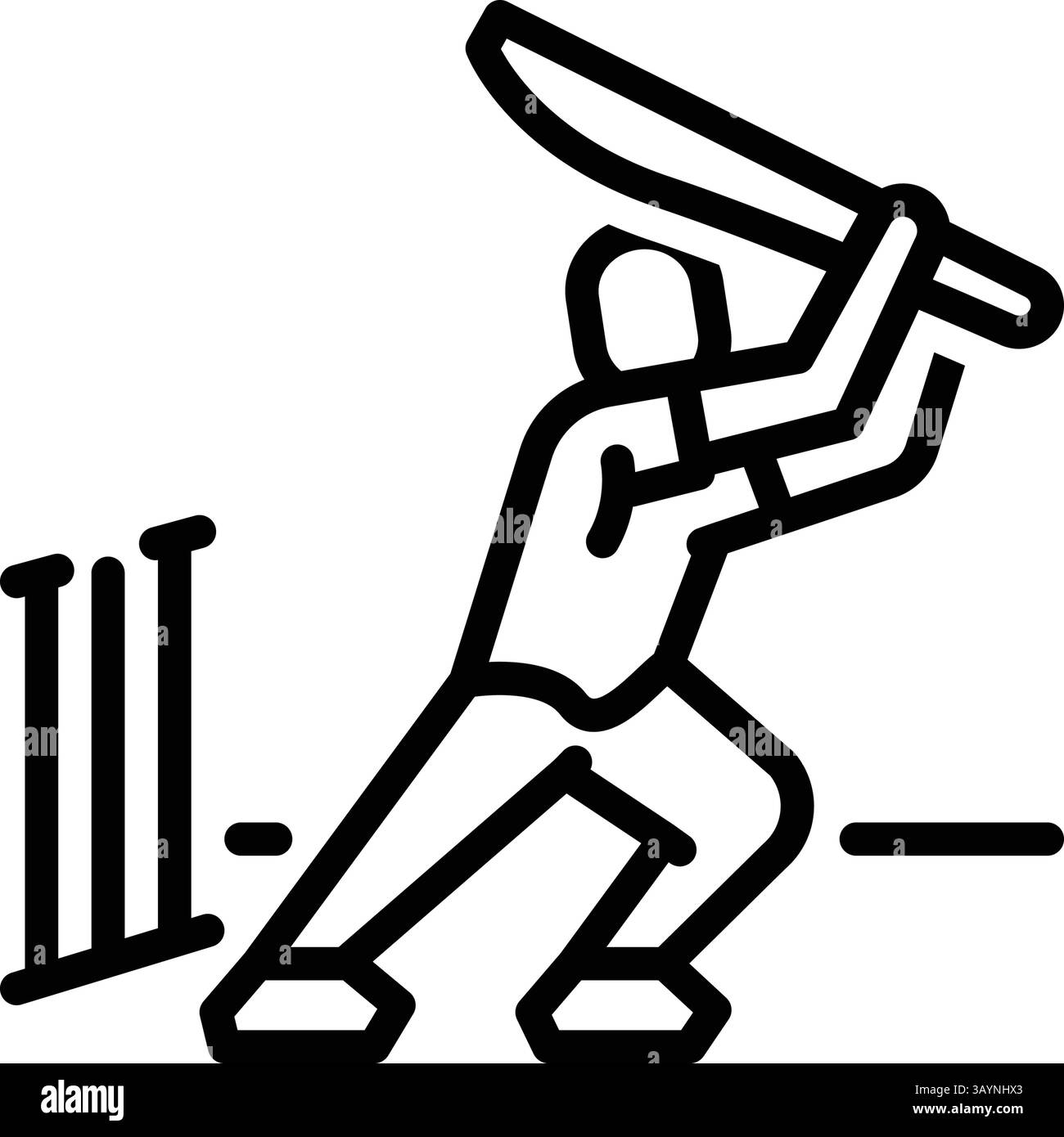 Icône pour le sport, le cricket Illustration de Vecteur