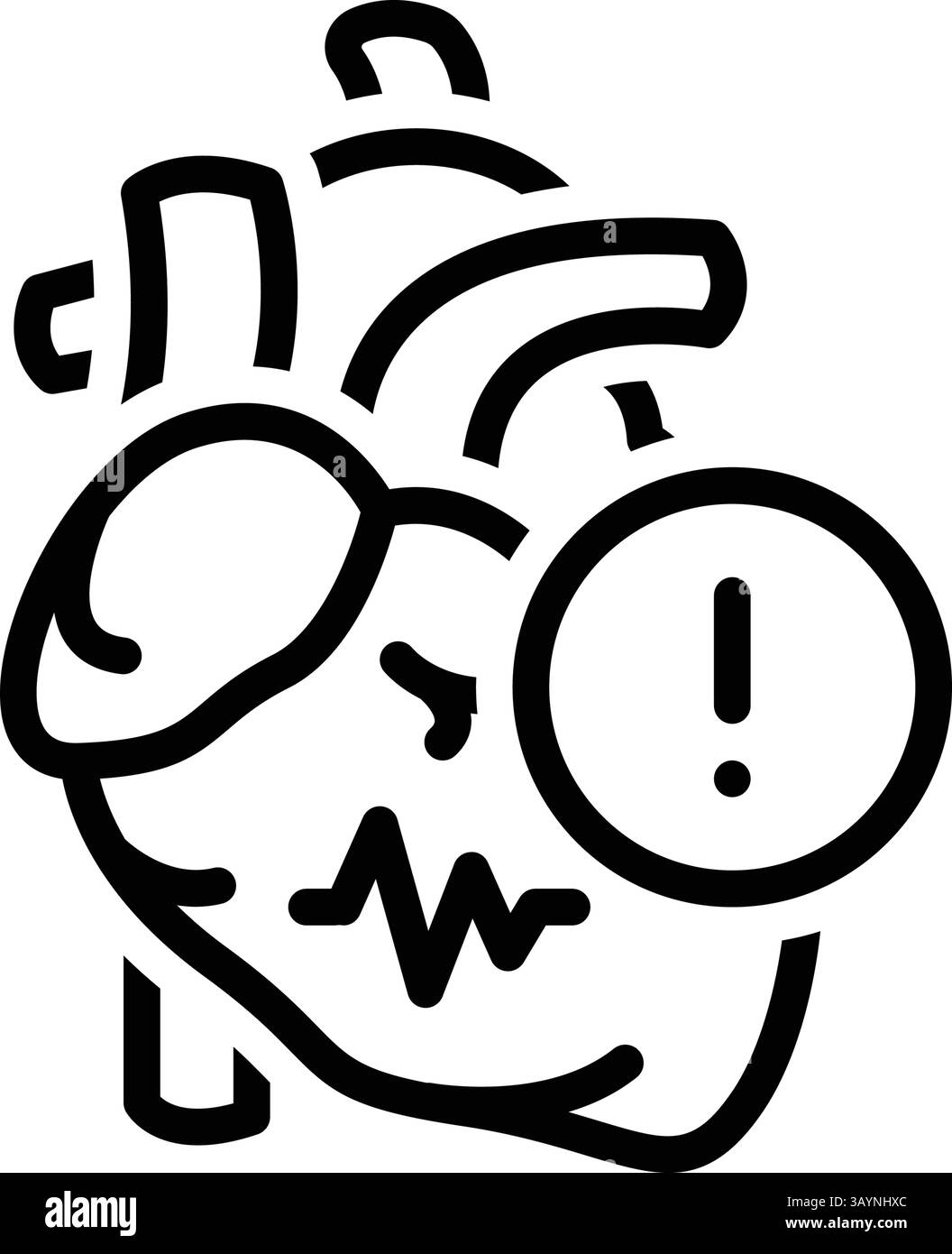 Icône pour maladie cardiaque, coeur Illustration de Vecteur