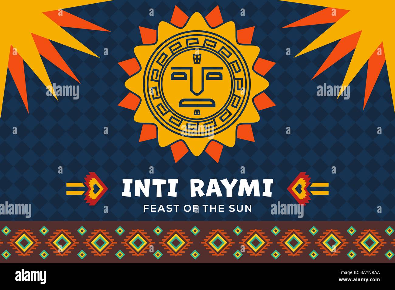 inti raymi fête du soleil illustration de fond Illustration de Vecteur
