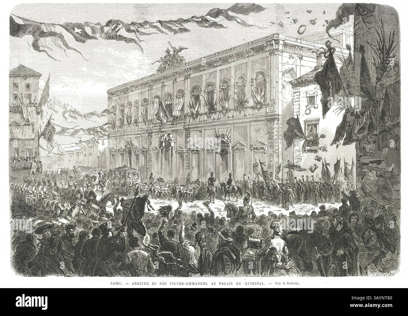 Rome. Arrivée du roi Victor-Emmanuel au palais du Quirinal Banque D'Images