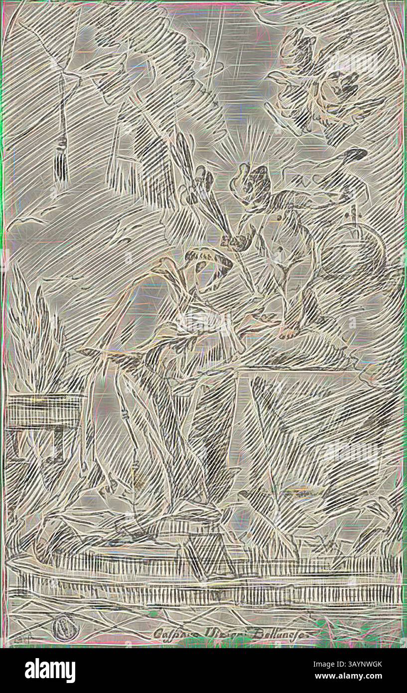 Une personne est vue engagée dans un métier qualifié, entourée de divers outils et matériaux, avec un accent sur la précision et l'art. La scène capture des éléments de la nature et de l'artisanat, reflétant un moment de concentration et de créativité. Saint Antoine de Padoue et l'enfant Jésus, s.d., Gaspare Diziani, italien, 1689-1767, Italie, stylo et encre brune sur craie rouge, sur papier posé ivoire, posé sur papier tissé vert, 235 x 147 mm Art classique avec une touche moderne réinventée par Artotop Banque D'Images