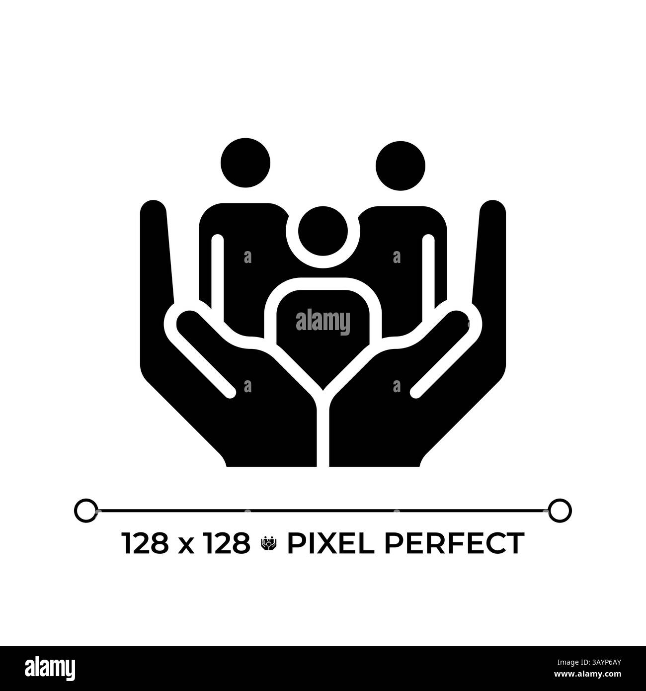 Droit à la sécurité sociale pixel Perfect glyphe icône solide Illustration de Vecteur