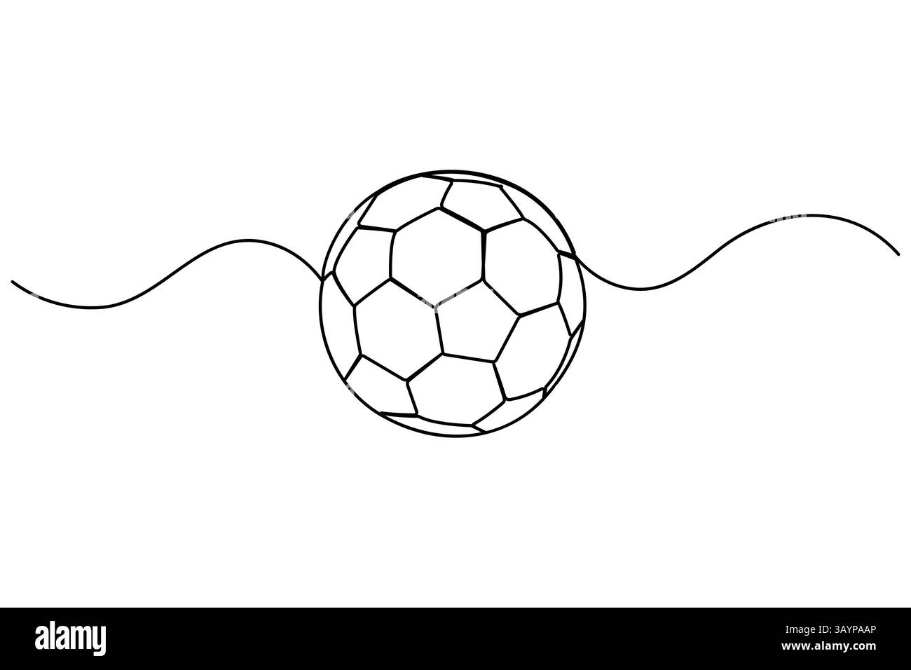 Dessin de football d'art de ligne continue unique de contour isolé illustration vectorielle Illustration de Vecteur