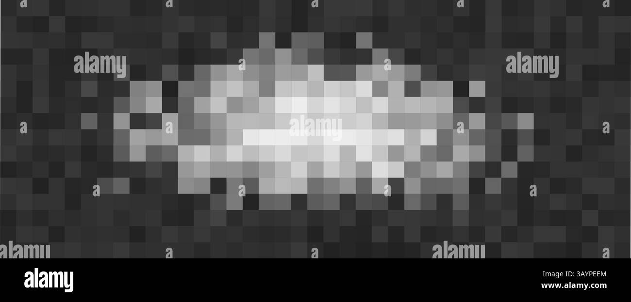 Flou pixelisé en niveaux de gris large, forme floue. Effet de censure de la vie privée pour les médias d'information, informations secrètes, vidéos d'interview, superpositions de conception, expurgé Illustration de Vecteur