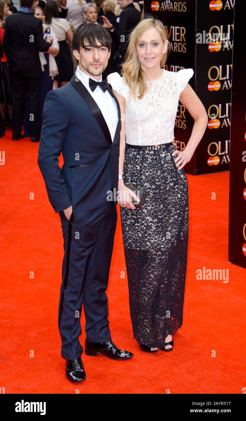 Hattie Morahan aux Olivier Awards au Royal Opera House de Londres - 28 avril 2013 Banque D'Images