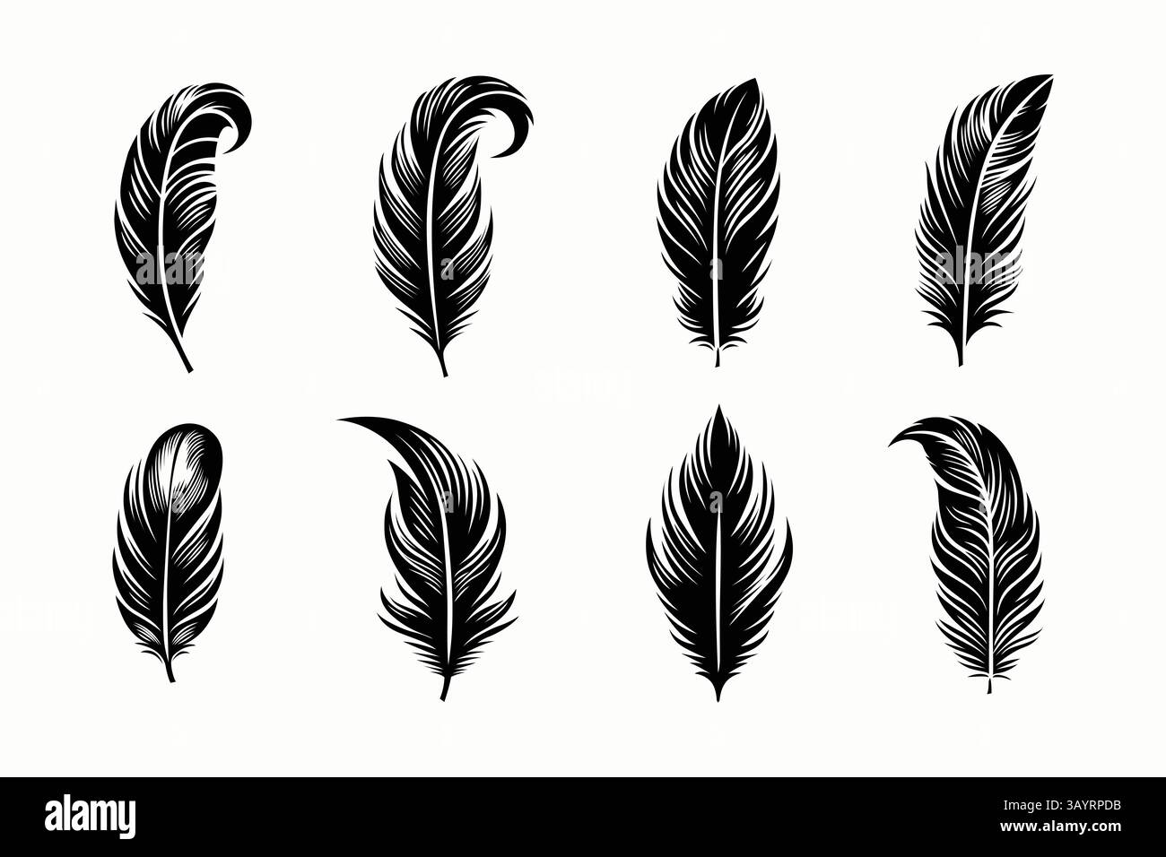 Logo de plume élégante avec silhouette vintage pour les projets de design créatif Illustration de Vecteur