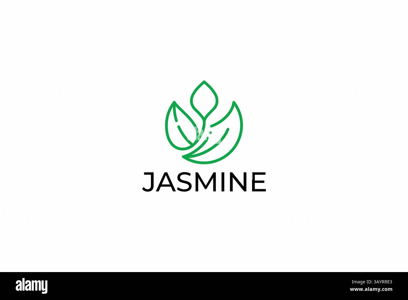 Logo floral abstrait jasmin mettant en valeur la pureté, la fraîcheur et l'élégance biologique Illustration de Vecteur