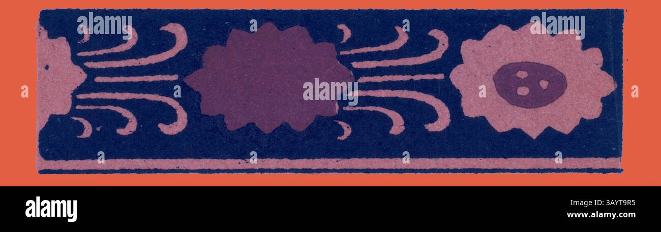 Un design décoratif avec des fleurs stylisées et des motifs tourbillonnants, mettant en valeur un équilibre harmonieux de formes et de couleurs. Ornement grec et ornement étrusque Art classique avec une touche moderne réinventée par Artotop Banque D'Images