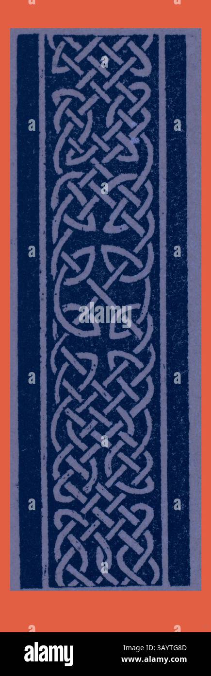 Un design détaillé avec des nœuds celtiques entrelacés complexes, encadrés par des bordures colorées contrastées, mettant en valeur l'élégance du celtique traditionnel Celtic Ornament Art classique avec une touche moderne réinventée par Artotop Banque D'Images