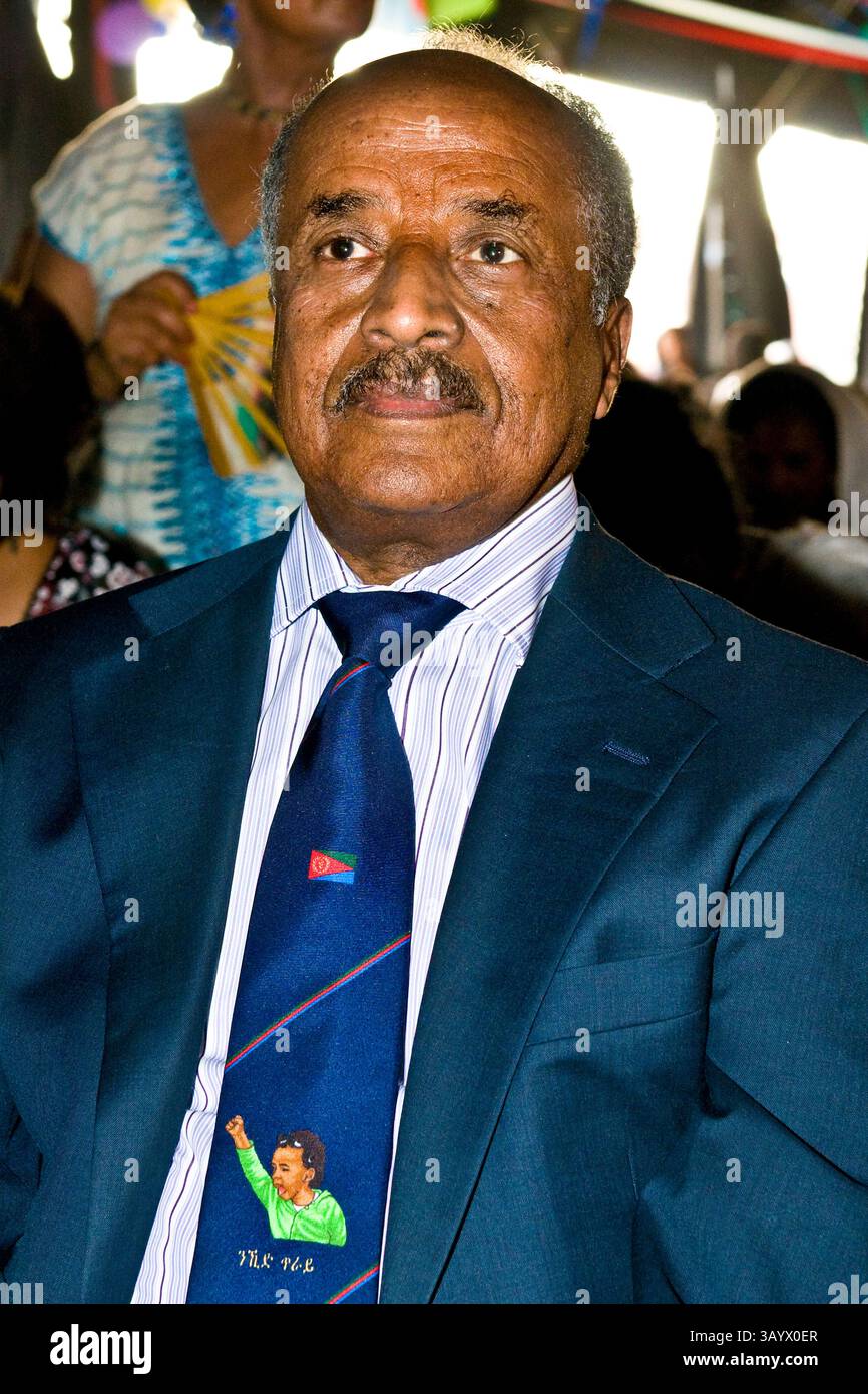 Osman Saleh, Ministre des affaires étrangères, Festival du peuple érythréen en Italie, Cinisello Balsamo, province de Milan, 10.07.2010 Banque D'Images