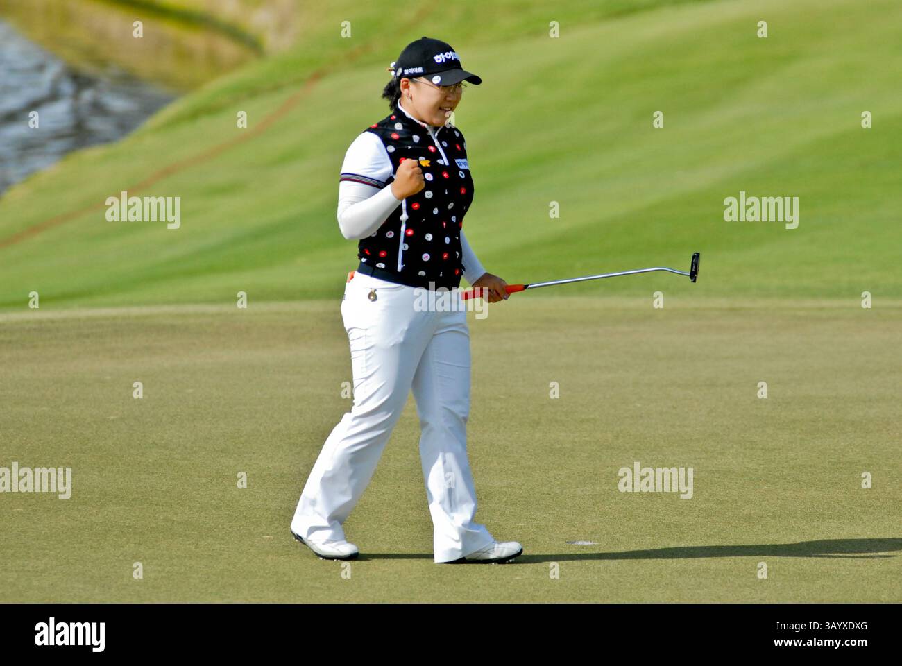 Novembre 23,2008 Ji-Yai Shin en action sur le 18e green à gagner au Championnat ADT de la LPGA au Trump International Golf Club à West Palm Beach, FL. (Crédit image : © Lou Novick/Cal Sport Media) Banque D'Images