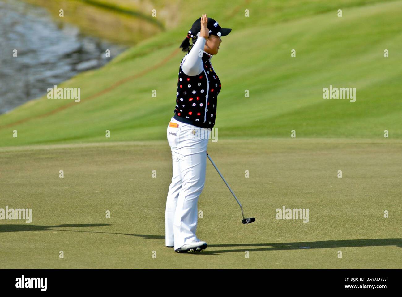 Novembre 23,2008 Ji-Yai Shin en action sur le 18e green à gagner au Championnat ADT de la LPGA au Trump International Golf Club à West Palm Beach, FL. (Crédit image : © Lou Novick/Cal Sport Media) Banque D'Images