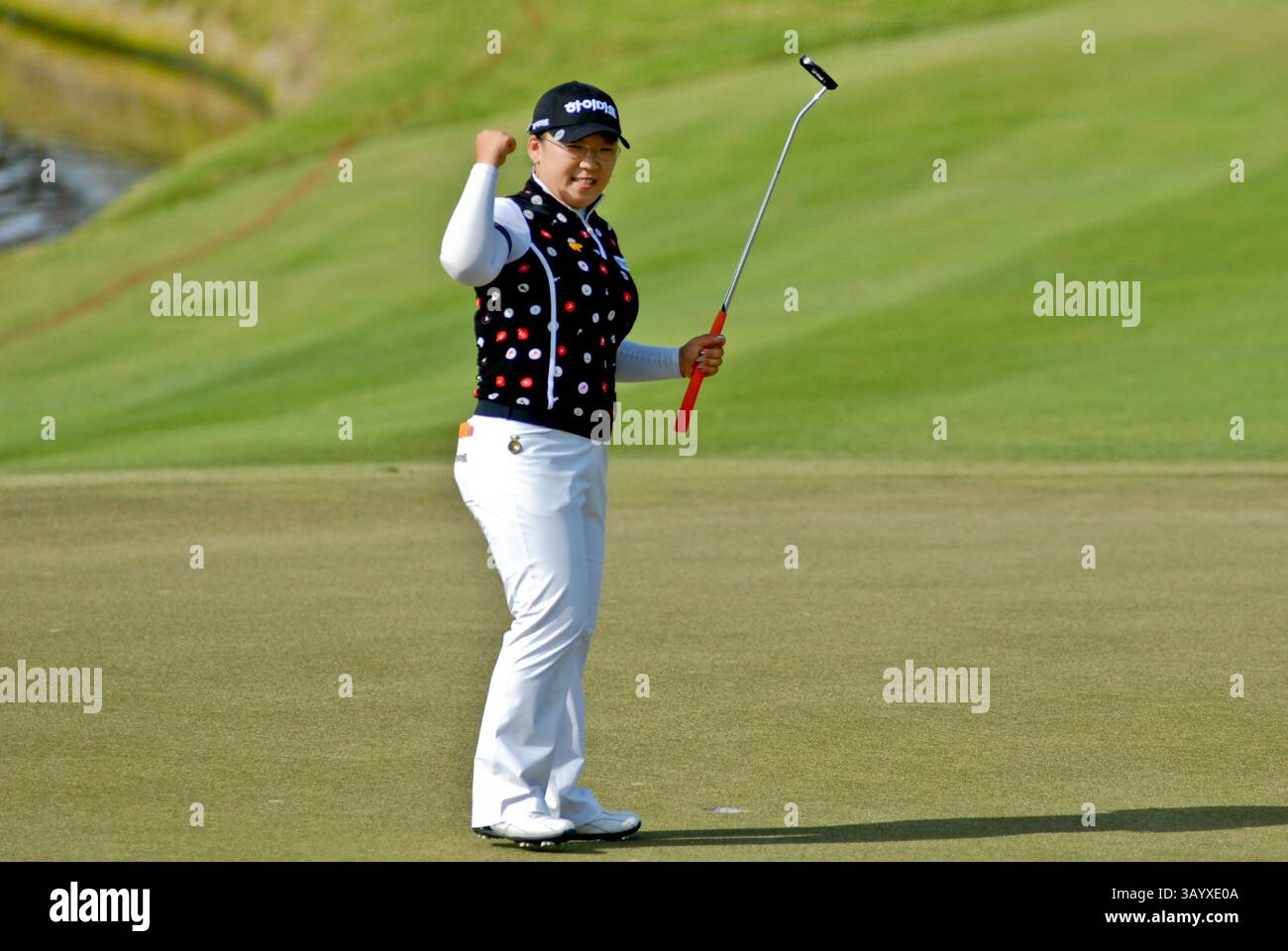 Novembre 23,2008 Ji-Yai Shin en action sur le 18e green à gagner au Championnat ADT de la LPGA au Trump International Golf Club à West Palm Beach, FL. (Crédit image : © Lou Novick/Cal Sport Media) Banque D'Images