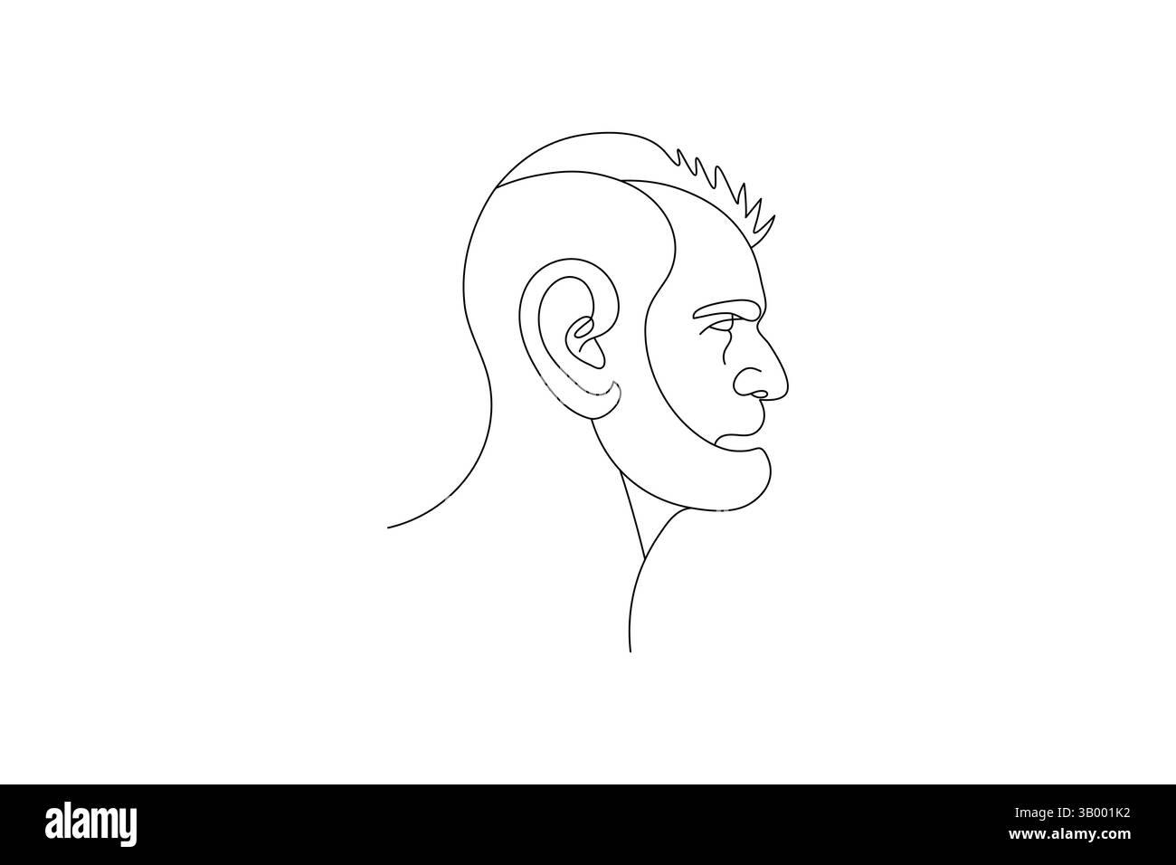 Conception minimaliste de vecteur de contour d'art d'une ligne continue d'oreille humaine Illustration de Vecteur
