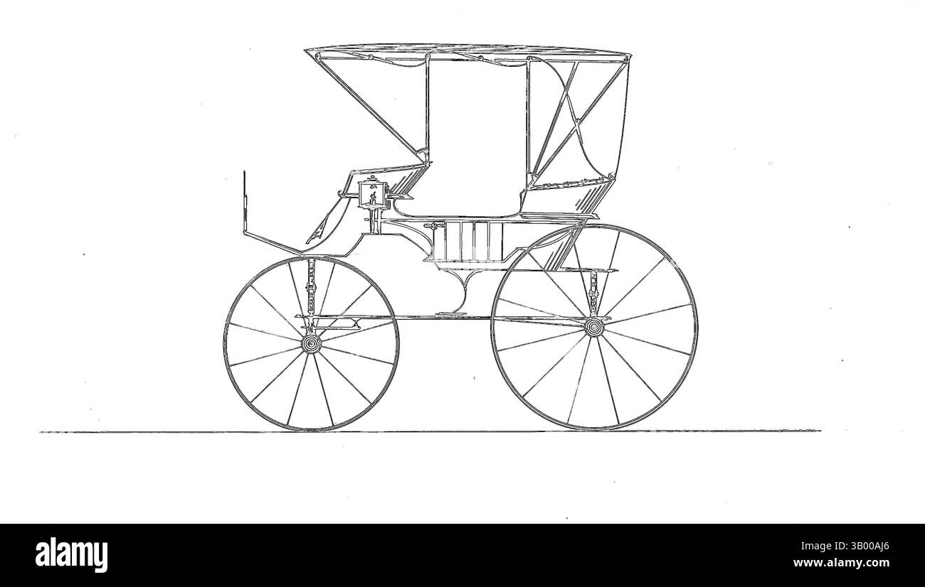 Un chariot vintage avec de grandes roues est représenté dans un contour complexe et lumineux, soulignant son design classique sur un fond chatoyant et coloré., Art classique avec une touche moderne réinventée par Artotop Banque D'Images