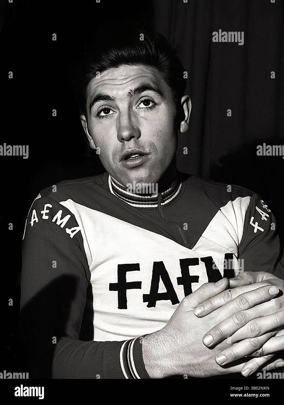 Eddie Merckx. Portrait du cycliste professionnel belge Édouard Louis Joseph, baron Merckx (né en 1945), en 1969 Banque D'Images
