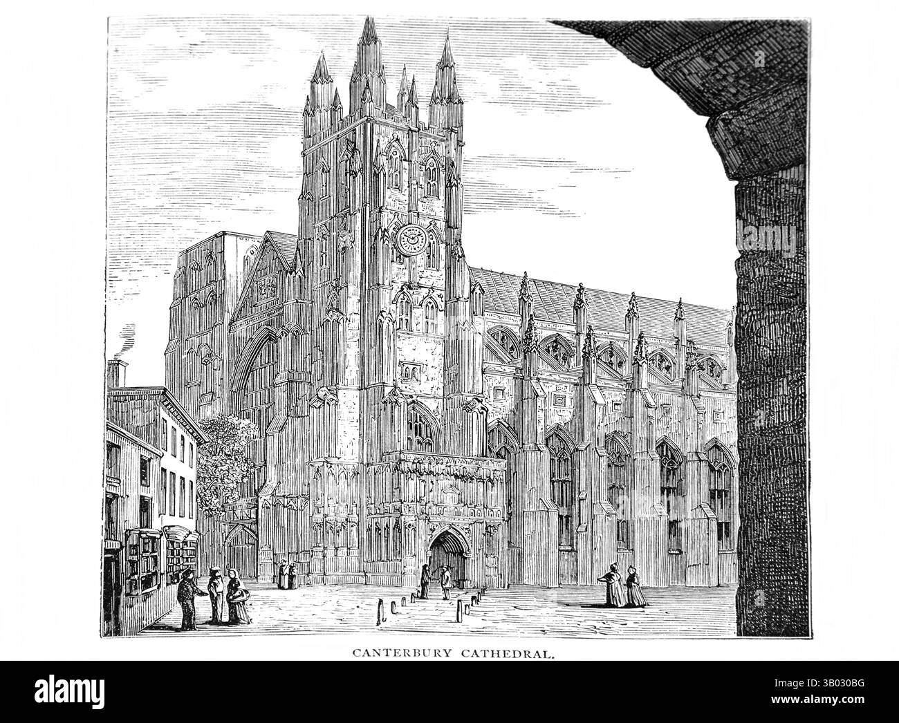 Illustration de la cathédrale de Cantorbéry de l'antiquité L'édition de 1866 du Livre des Martyrs de Foxe (le Livre des Martyrs de John Foxe révisé avec des notes et Banque D'Images