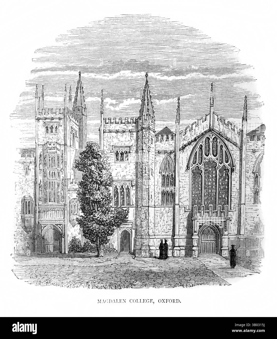 Illustration historique du Magdalen College Oxford Angleterre de l'Antiquité L'édition de 1866 du Livre des Martyrs de Foxe (le Livre des Martyrs de John Foxe Banque D'Images
