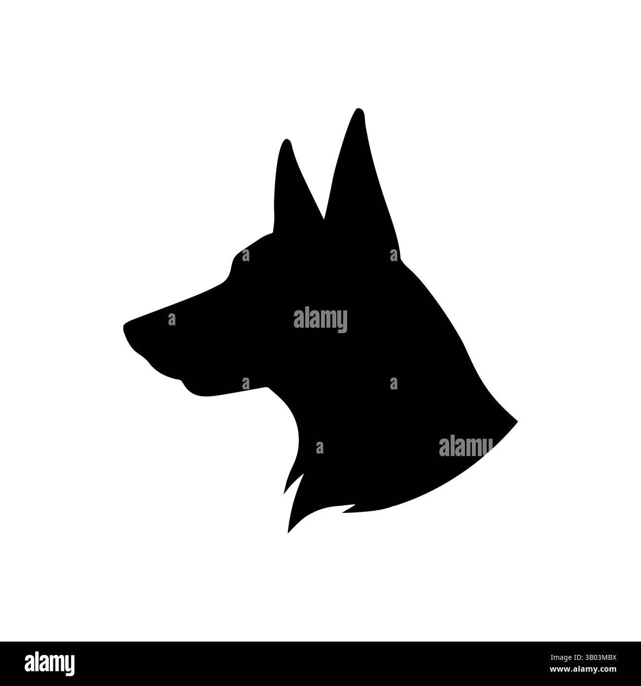 Chihuahua tête de vue latérale silhouette vectorielle conception d'illustration plate. Illustration de Vecteur