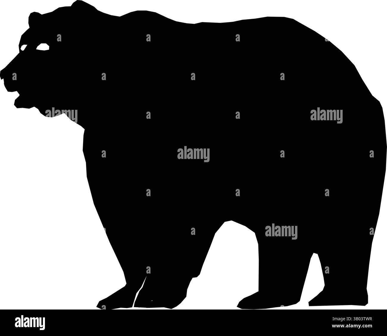 Silhouette puissante d'un ours dans une position majestueuse Illustration de Vecteur