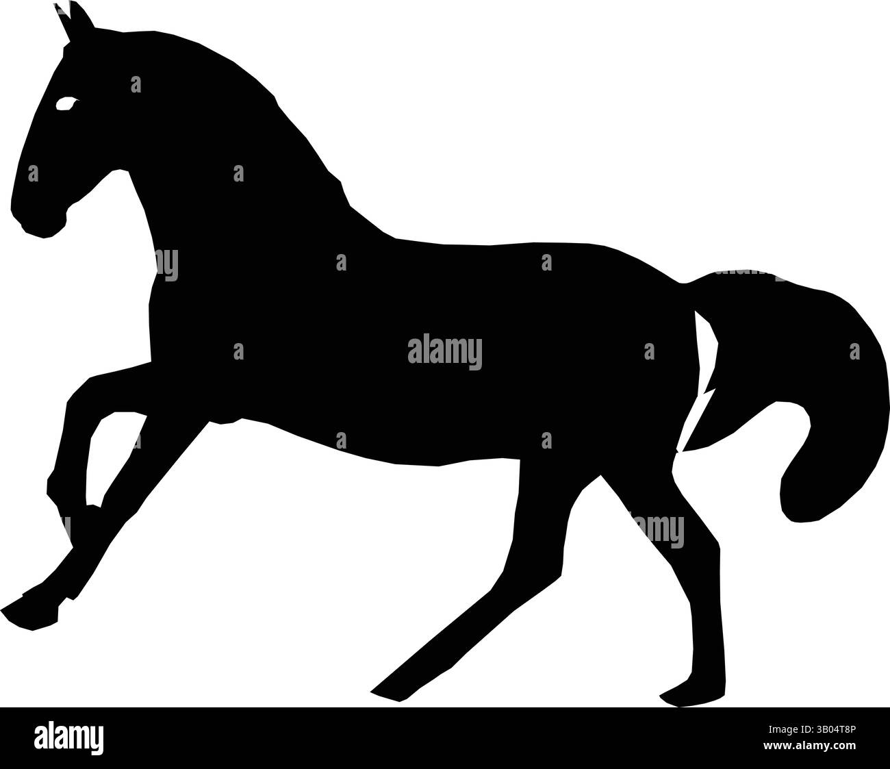 Silhouette d'un gracieux cheval de Prancing en mouvement Illustration de Vecteur