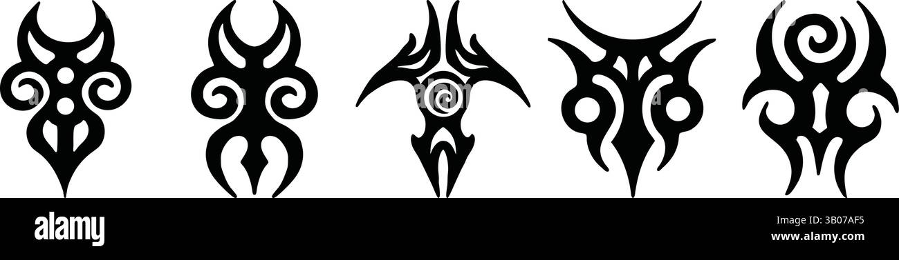 Tribal Tattoo Symbol Set : dessins vectoriels abstraits Illustration de Vecteur