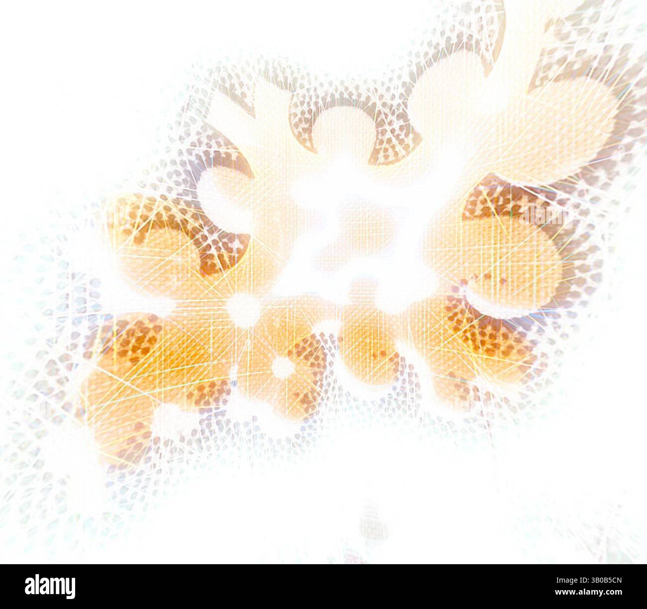 Une composition abstraite avec des motifs tourbillonnants et des formes lumineuses et lumineuses, évoquant une sensation de mouvement et d'énergie. L'interaction de la lumière et de la forme crée une expérience visuelle dynamique., Un motif floral délicat entoure une forme centrale et abstraite qui fait allusion à la forme de pièces de puzzle imbriquées, mélangeant des couleurs douces et des conceptions complexes pour créer un sentiment d'harmonie et d'intrigue. Art classique avec une touche moderne réinventé par Artotop, tissus français transformés, première moitié du XIXe siècle, art classique avec une touche moderne réinventé par Artotop Banque D'Images