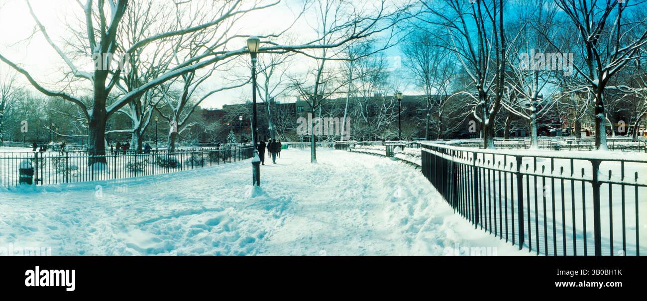 Parc panoramique enneigé, Lower East Side, Manhattan, New York City, État de New York, ÉTATS-UNIS Banque D'Images