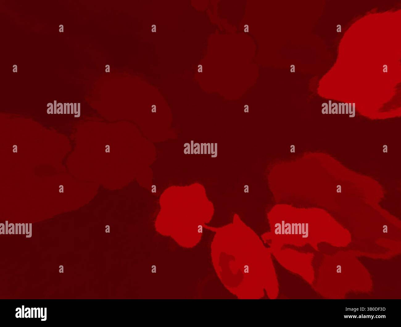 Un affichage vibrant et abstrait de tons rouges et foncés, suggérant une sensation de profondeur et de mouvement à travers des formes douces et floues qui évoquent un thème floral., Un arrangement circulaire de feuilles rouges tourbillonnantes crée un motif vibrant et abstrait, évoquant une sensation de mouvement et de profondeur. Art classique avec une touche moderne réinventé par Artotop, tissus français transformés, première moitié du XIXe siècle, art classique avec une touche moderne réinventé par Artotop Banque D'Images