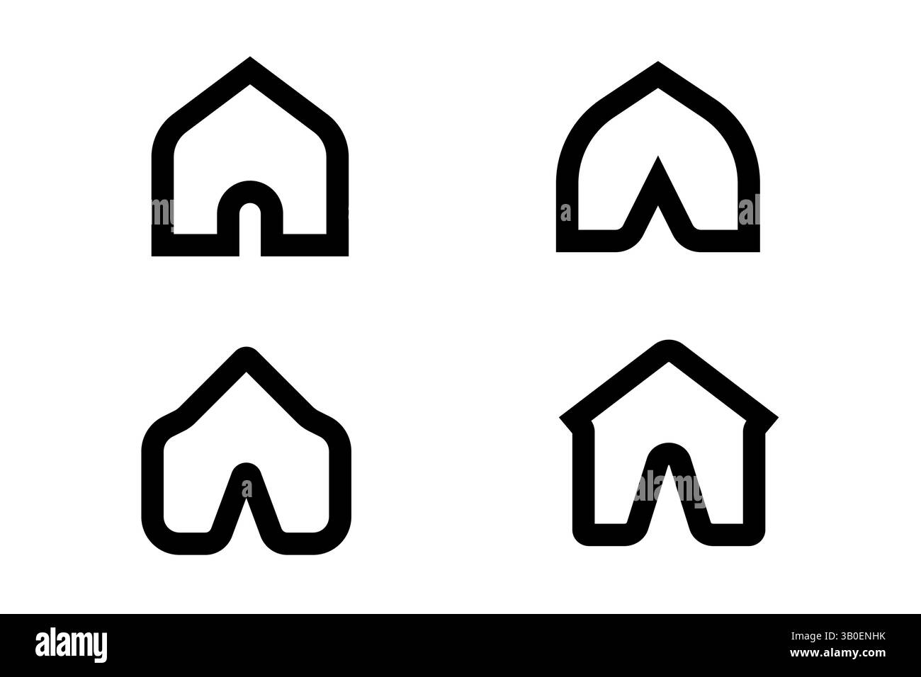 Ensemble d'icônes immobilières et maison isolé sur fond blanc Illustration de Vecteur