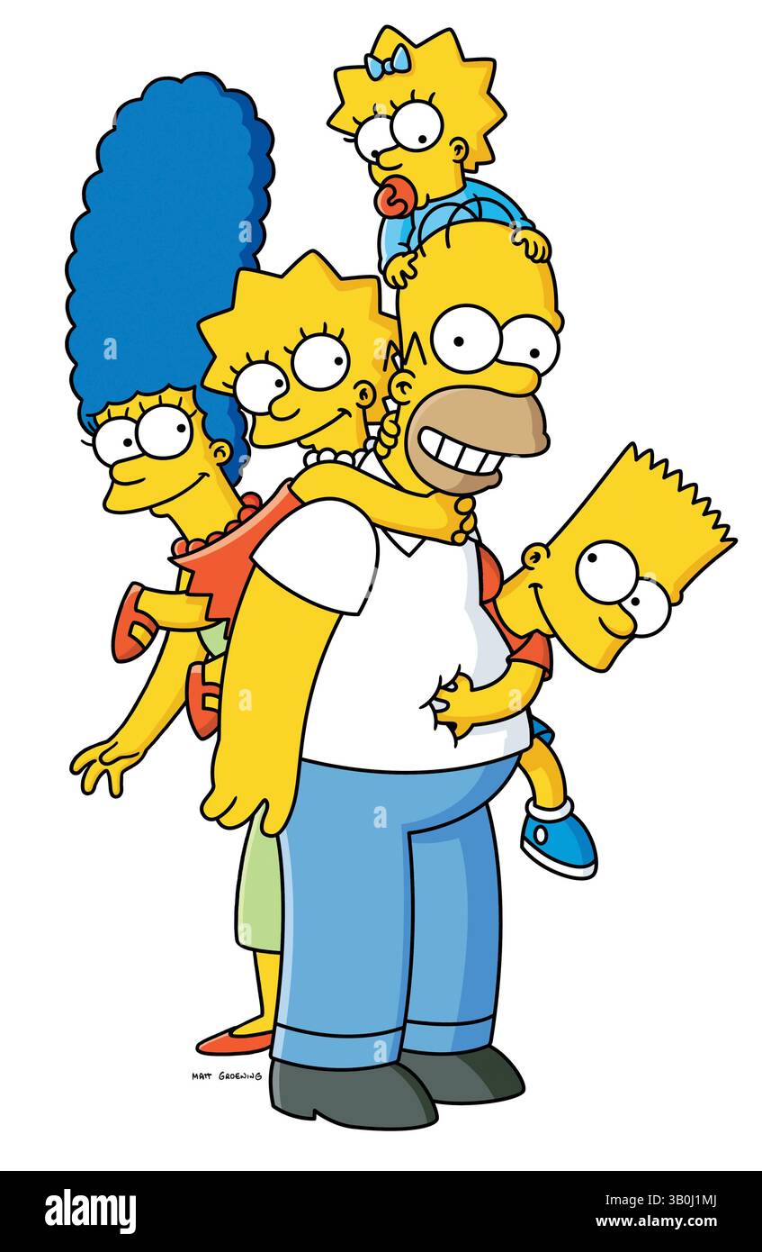 Les Simpson Bart, Homer, Lisa & Maggie, marge Banque D'Images