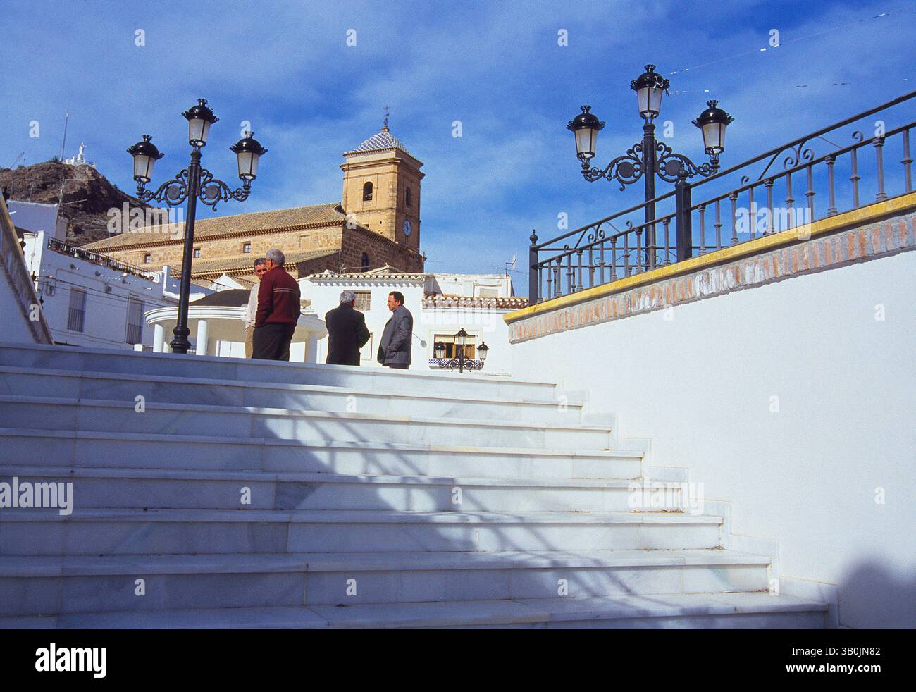 Place principale. Purchena, la province d'Almeria, Andalousie, espagne. Banque D'Images