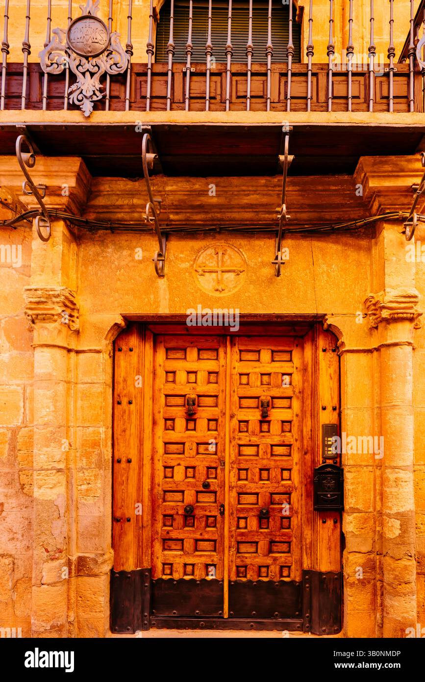 Maison du Chevalier du manteau vert. Villanueva de los Infantes, Ciudad Real, Castille-la Manche, Espagne, Europe Banque D'Images