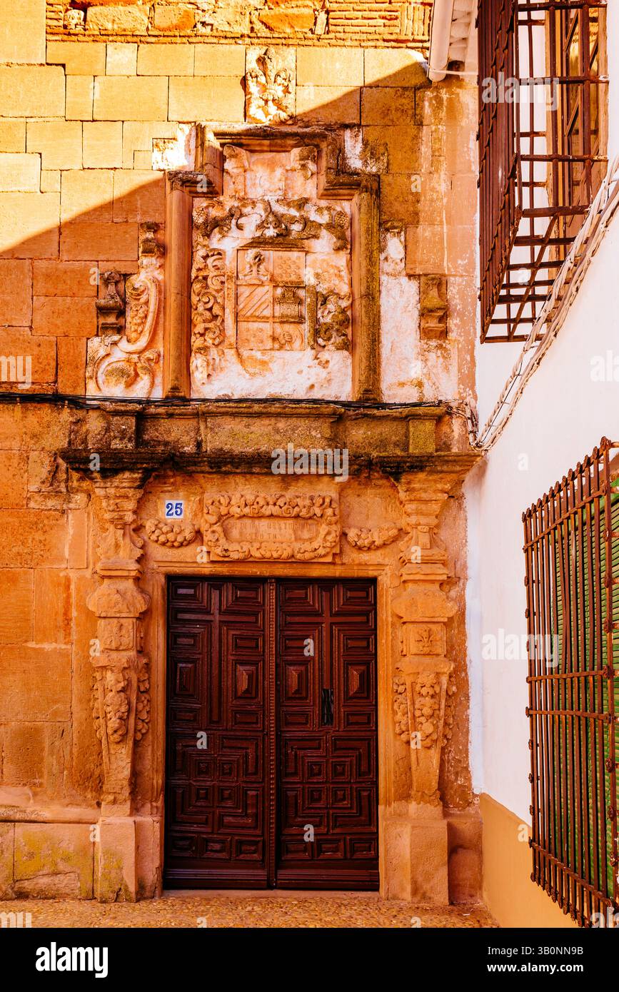 Détail de la porte d'entrée. L'Oratoire de 'Santo Tomasillo' est l'un des rares bâtiments existants dans le style baroque complet, probablement construit pour le b Banque D'Images