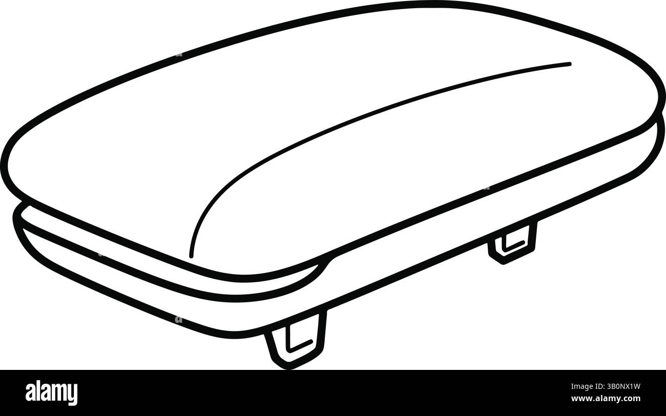 Accessoire de voiture coussin accoudoir vecteur noir blanc Illustration de Vecteur