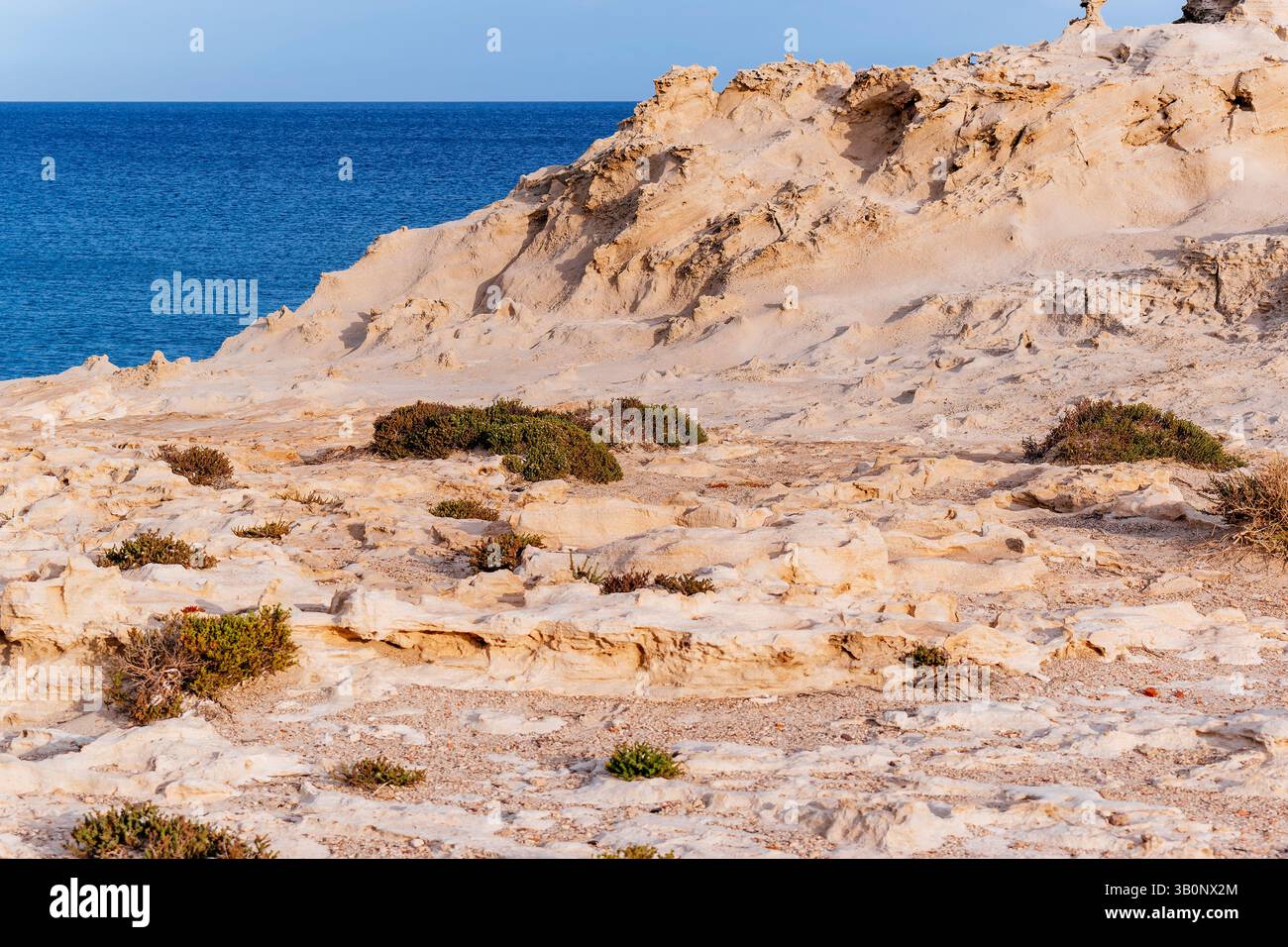 Dunes fossiles oolitiques de Los Escullos. Los Escullos, Níjar, Almería, Andalucía, Espagne, Europe Banque D'Images