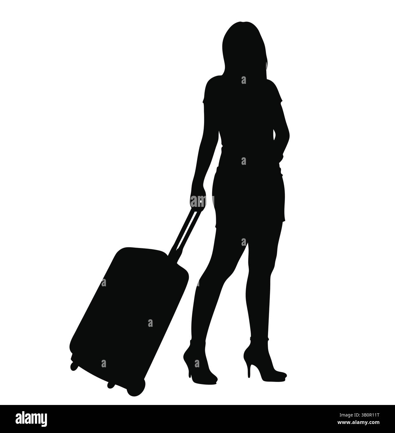 Femme voyageuse debout avec Silhouette de valise | femme | Voyageur | Silhouette Illustration de Vecteur Femme voyageuse debout avec Silhouette de valise | femme | Voyageur | Silhouette Illustration de Vecteur
