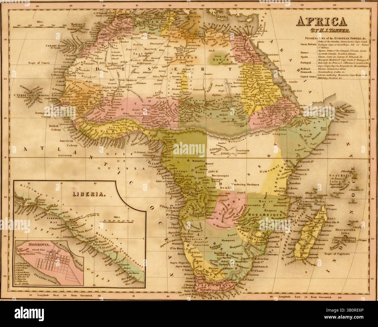 Map of africa 1844 Banque de photographies et d’images à haute ...