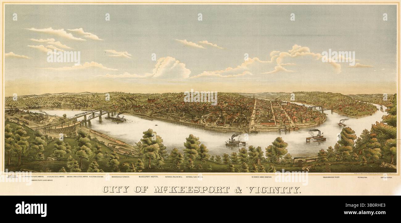 6 juin 1893 - McKeesport, PA, États-Unis - carte de McKeesport. (Crédit image : © BuyEnlarge/ZUMAPRESS.com) Banque D'Images